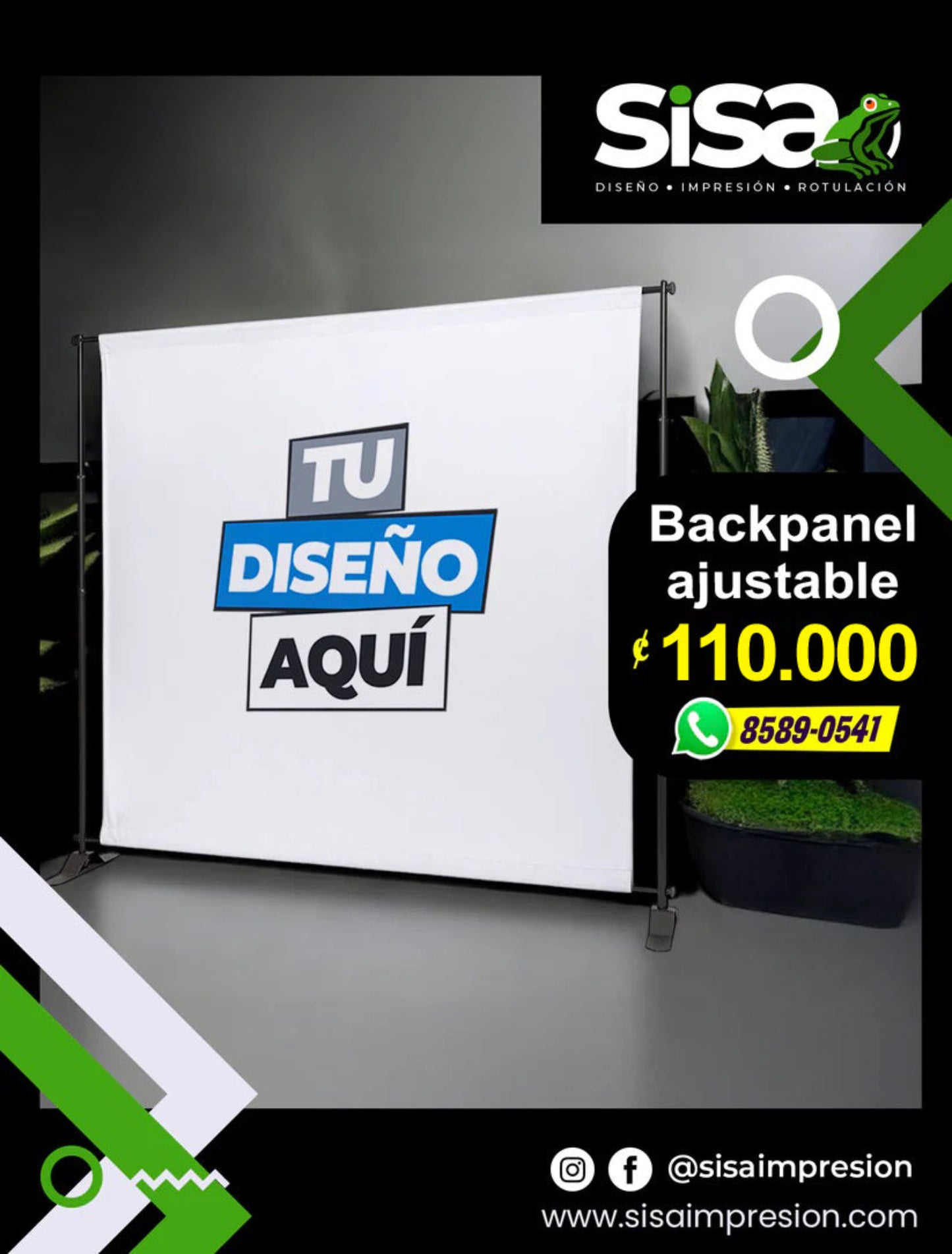 Backpanel Ajustable con lona